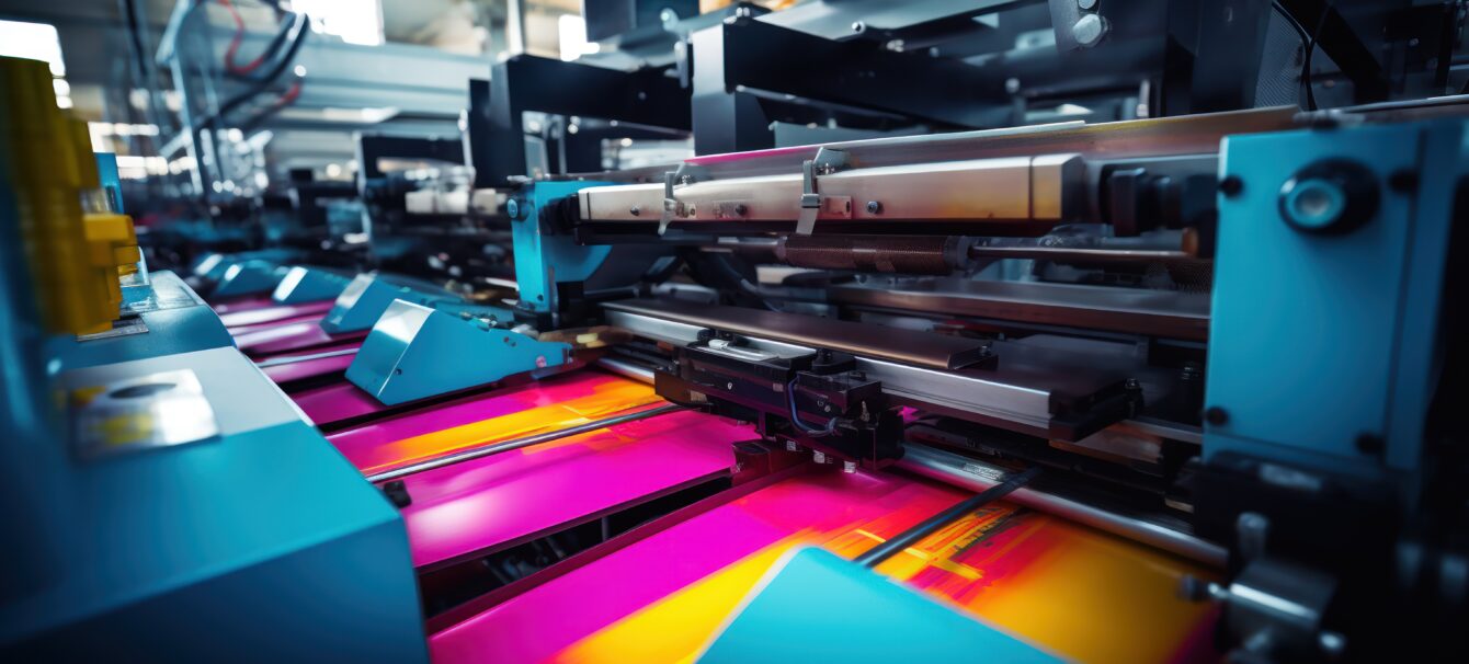 Printing press machine, mass production in action.