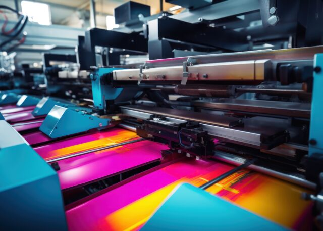 Printing press machine, mass production in action.